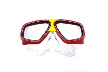 Siyah plastik maske beyaz arkaplanda izole edildi