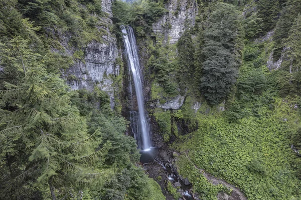 High waterfall among dense forests Maral waterfall. Maral Waterfall, Borcka Artvin Turkey.