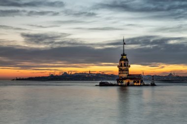 İstanbul, Türkiye 'deki Bakire Kulesi (KIZ KULESI - USKUDAR)