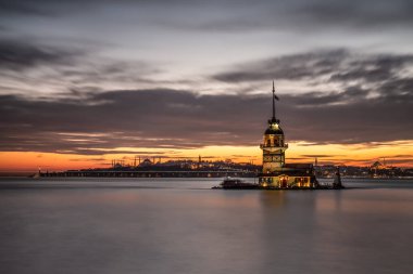 İstanbul, Türkiye 'deki Bakire Kulesi (KIZ KULESI - USKUDAR)