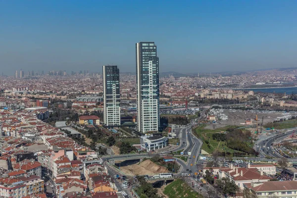 Istanbul Turkey April 2015 Aerial Photo Shooting Helicopter Zeytinburnu Residential — Photo