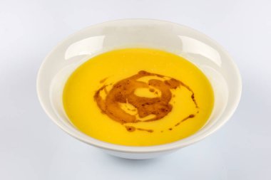 view of yellow lentils soup 
