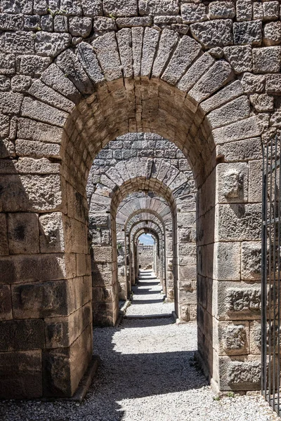 Pergamon Acropolis Ruins Ruins Columns Temple Trajan Acropolis Pergamon Bergama — Stock Photo, Image