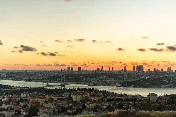 Sonnenuntergang Über Der Stadt Istanbul Türkei — Stockfoto