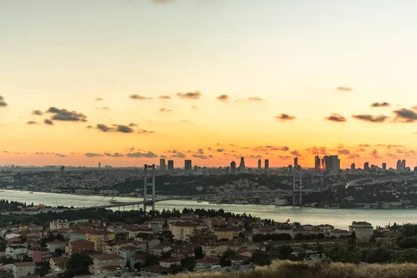 Coucher Soleil Sur Ville Istanbul Dinde — Photo