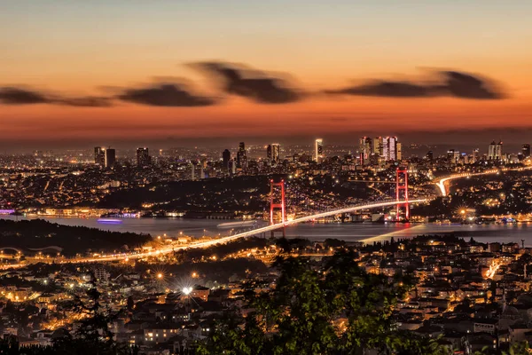 Schöner Nächtlicher Blick Auf Die Stadt — Stockfoto