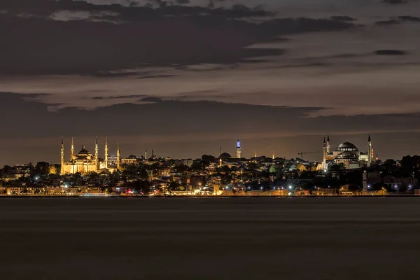 Istanbul Turkey Evening View Hagia Sophia Night Mosque — Foto de Stock