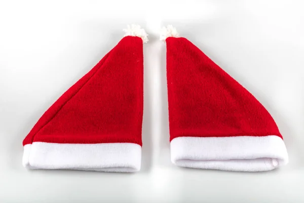 Christmas Santa Hats White Background — Foto de Stock