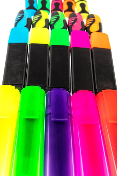 Set Color Felt Tip Pens White Background — Stock Photo, Image