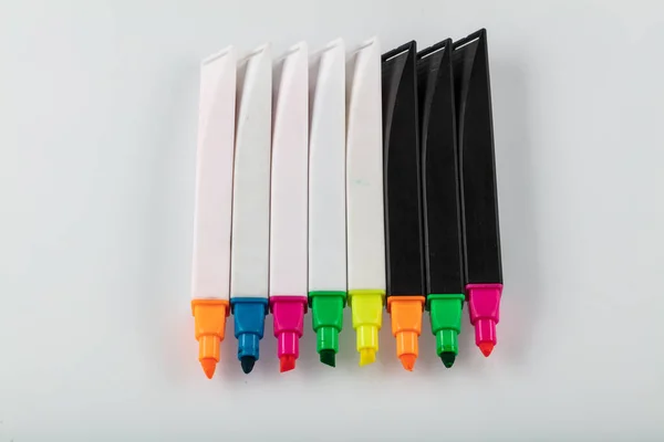 Open Colored Markers Terisolasi White Background Pena Tip Berwarna — Stok Foto