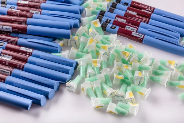 Colorful Plastic Tubes Multicolored Pencils White Background — Fotografia de Stock