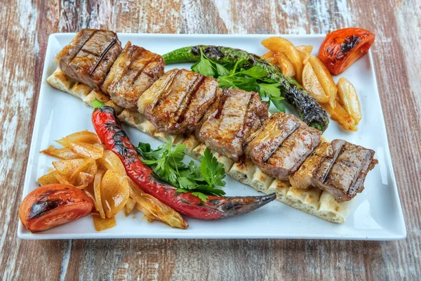 Lammkoteletts Auf Dem Grill Lamm Beyti Lamm Delight Servierfertig — Stockfoto