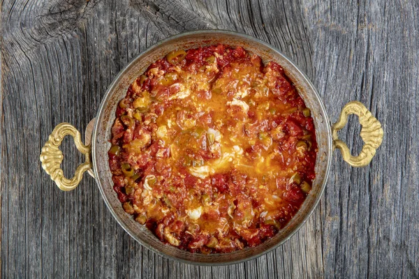 Traditioneel Turks Voedsel Meniers Gemaakt Van Eieren Tomaten — Stockfoto