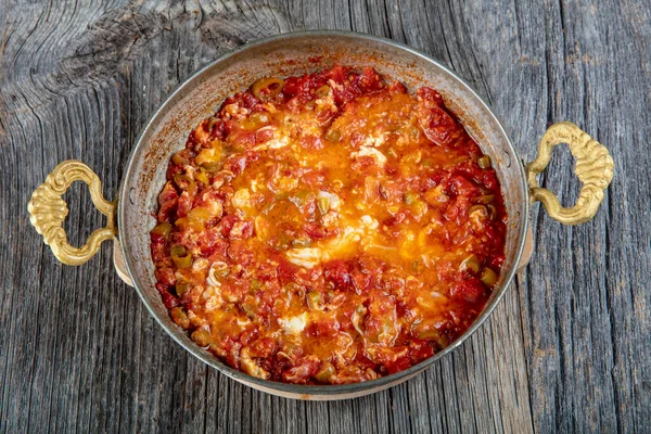 Traditioneel Turks Voedsel Meniers Gemaakt Van Eieren Tomaten — Stockfoto