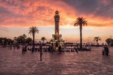 Izmir clock tower in Konak Square, Turkey clipart