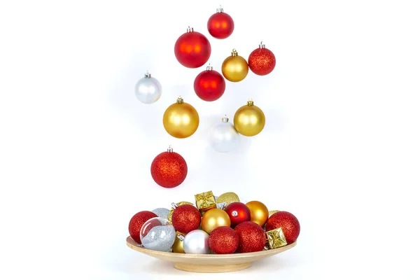 Beautiful Christmas Decorations White Background New Year Merry Christmas — ストック写真