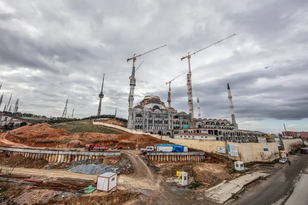 Estambul Turquía Febrero 2016 Construcción Mezquita Camlica Estambul Mezquita Camlica —  Fotos de Stock