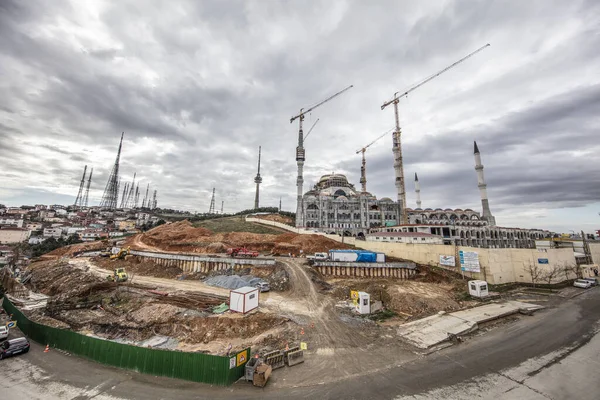 Estambul Turquía Febrero 2016 Construcción Mezquita Camlica Estambul Mezquita Camlica —  Fotos de Stock