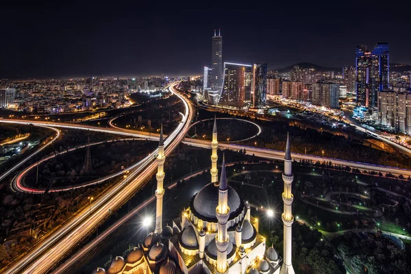Мечеть Архитектора Синана Мимар Синан Стамбульский Аташехир Идеально Подходит Ночной — стоковое фото