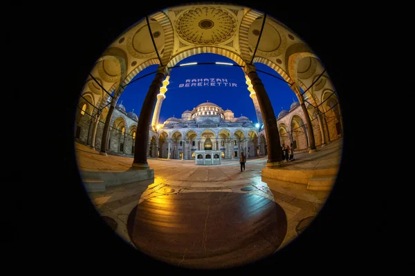 Istanbul Turchia Luglio 2013 Moschea Suleymaniye Mahya Abbondanza Ramadan Ramazan — Foto Stock