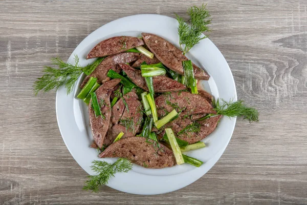 Cucina Tradizionale Turca Foglia Fegato Insalata Piccante Questo Cibo Popolare — Foto Stock