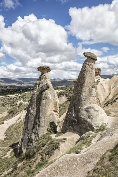 Krásná Krajina Skalních Útvarů Horách Cappadocii Cestování Dobrodružství Dovolená — Stock fotografie