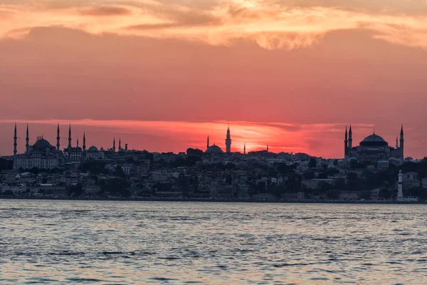 Beautiful Sunset Mosque Istanbul Turkey — стоковое фото