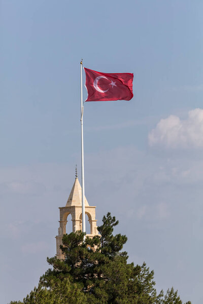 Canakkale, Turkey - August 4, 2016: 57th Regiment martyrdom was built in the memory of the 57th Regiment giving thousands of martyrs and injured in the Canakkale War.