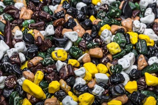 Pebble Candy Fundo Seixos Doces Doces Forma Pedras Coloridas — Fotografia de Stock