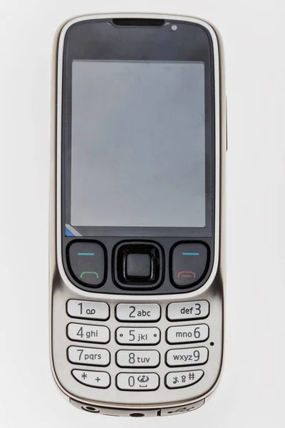 Old Mobile Telephone White Background — Stock fotografie