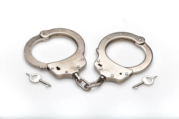 Handcuffs Isolated White Background — ストック写真