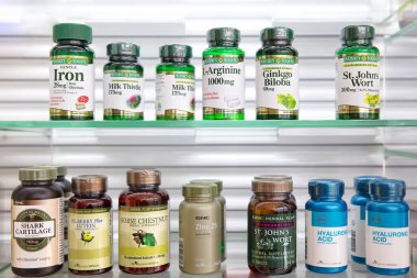 different types of drugs in a store