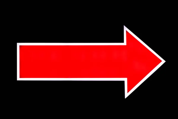 Red Arrow Icon Black Background — Photo