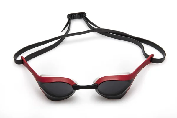 游泳护目镜 在白色背景上隔离的游泳用眼镜 水上运动和物体概念 — 图库照片