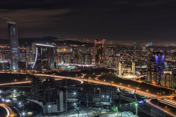 Night View New Financial Center City Istanbul Turkey — Stockfoto