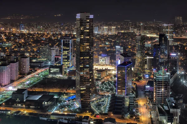 Night View New Financial Center City Istanbul Turkey — стоковое фото