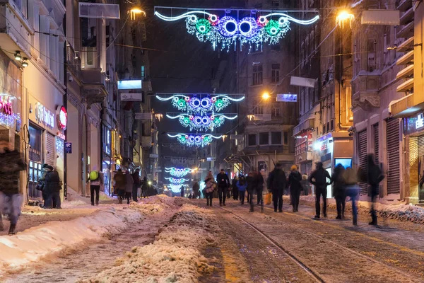 Christmas Decorations Street Night Istanbul Turkey — Stock Photo, Image