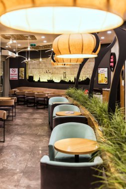 İstanbul, Türkiye - 15 Kasım 2016: Dükkanın içi yerel bir kafe zinciri simit sarayi imajı. Atlaspark Alışveriş Merkezi Sultanbeyli İstanbul Türkiye.