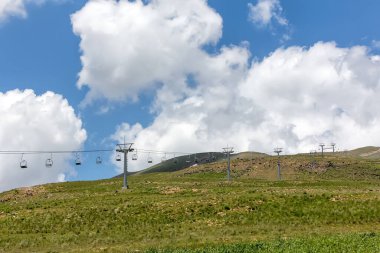 Nemrut Krater Gölü yakınlarındaki güzel teleferik manzarası