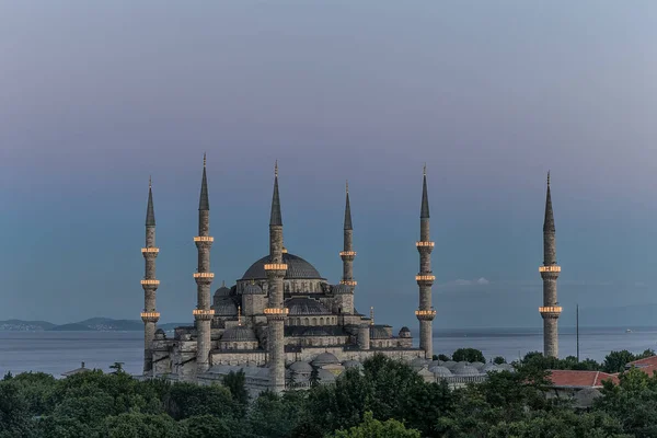 Moschea Blu Tramonto Istanbul Turchia — Foto Stock