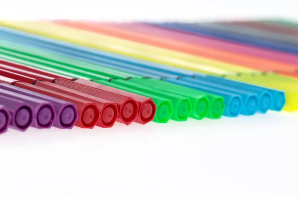 Colorful Felt Tip Pens Isolated White Background — Stock Photo, Image