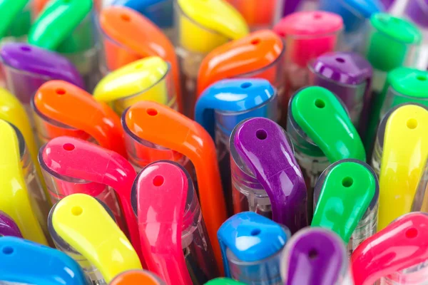 Close View Colorful Plastic Pens Bin — стоковое фото