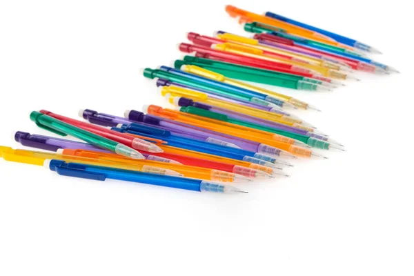 Bolígrafos Coloridos Aislados Sobre Fondo Blanco — Foto de Stock