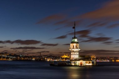 İsveç 'teki Stockholm şehrinin gece manzarası