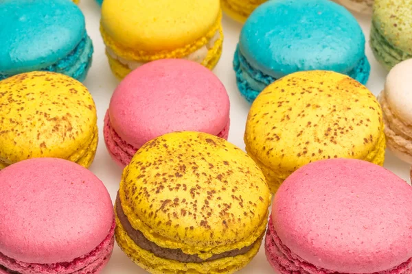 French Sweet Delicacy Macaroons Variety Closeup — Stock Photo, Image