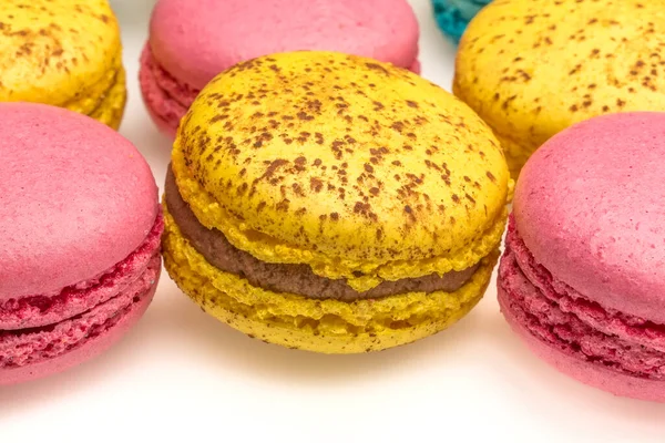 French Sweet Delicacy Macaroons Variety Closeup — Stock Photo, Image