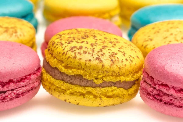 French Sweet Delicacy Macaroons Variety Closeup — Stock Photo, Image