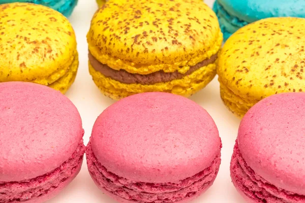 French Sweet Delicacy Macaroons Variety Closeup — Stock Photo, Image