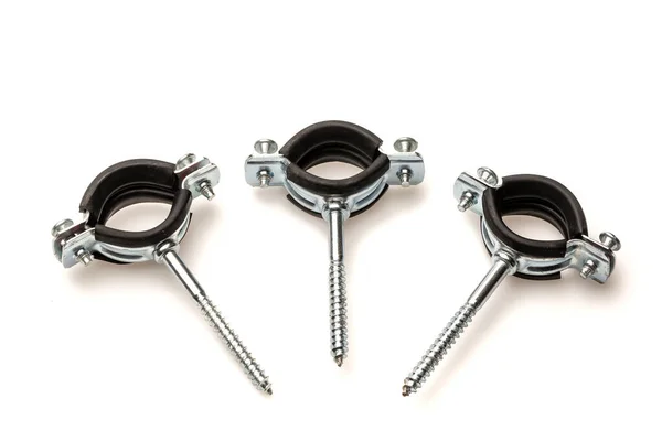 Pipe Clamps Isolated White Background — ストック写真