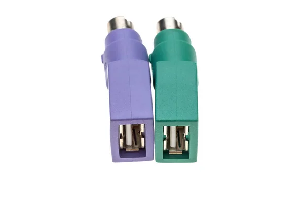 Adapter Usb Ps2 Izolowany Białym Tle — Zdjęcie stockowe